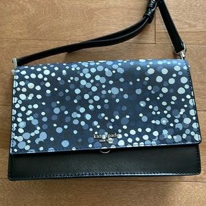 Kate Spade Navy and Black cross body. 9 inches wide, 5.5 inches tall